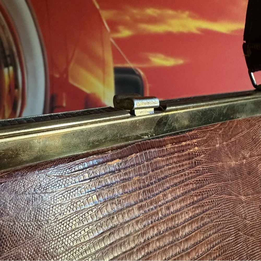 Vintage alligator top handle bag MCM retro - Picture 5 of 9